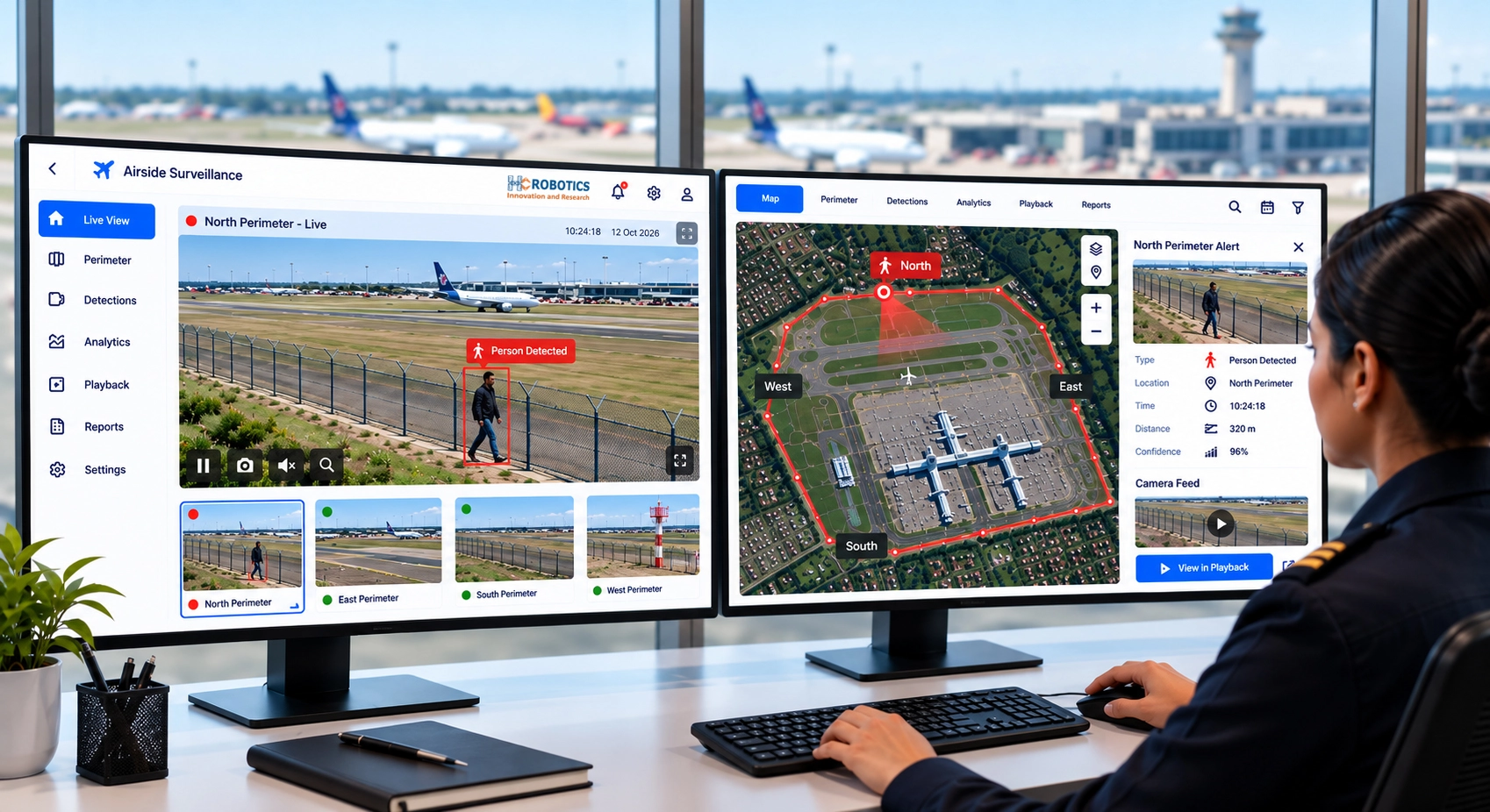 AI airside surveillance system for airport security
